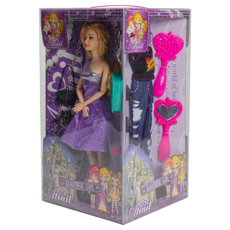 Northlight Set of 2 Play Dress Up Diva Fashion Girls with Multiple Accessories 11"