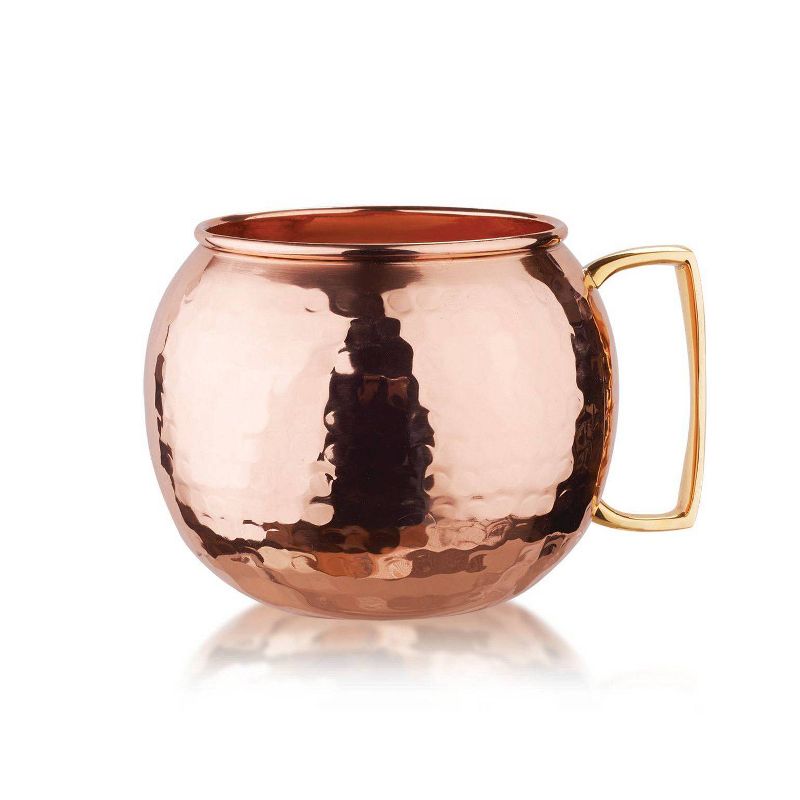 Old Dutch 32oz 4pk Copper Hammered Globe Moscow Mule Mugs