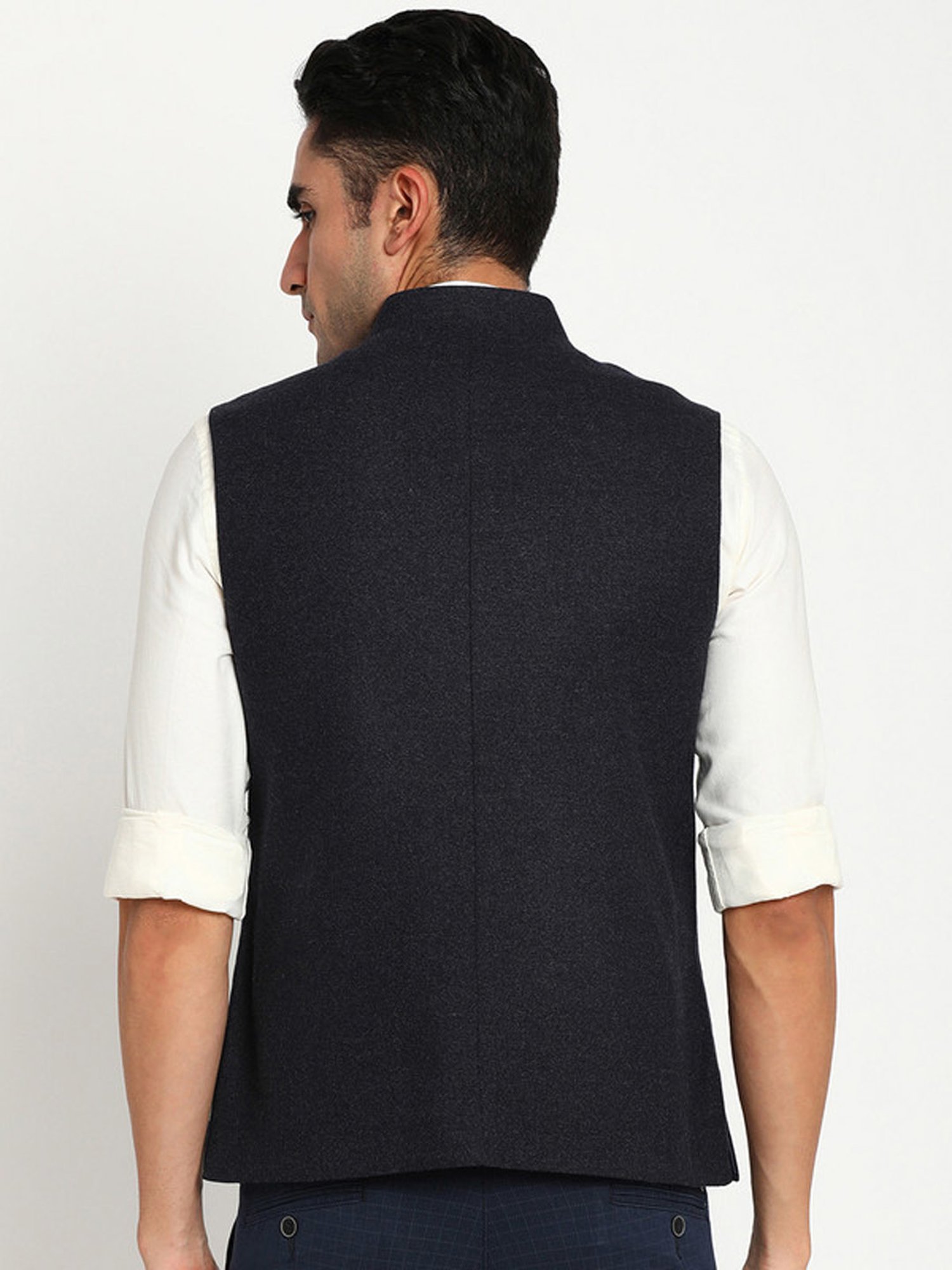 Turtle Black Slim Fit Nehru Jacket