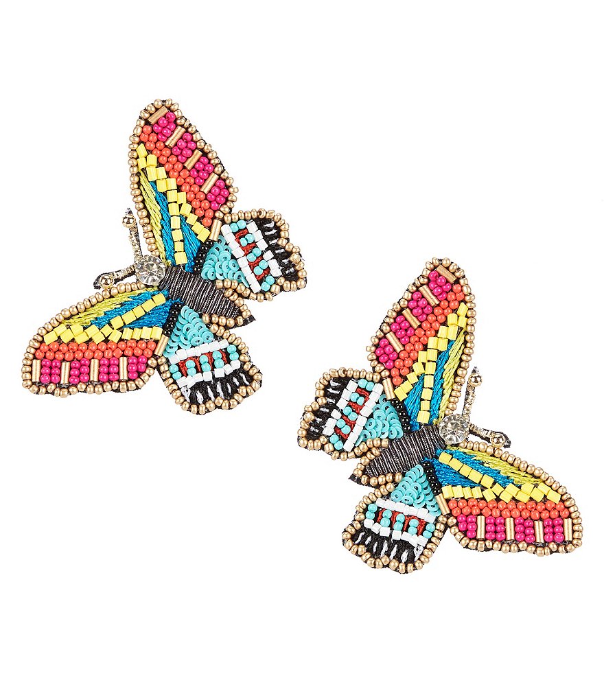 Anna & Ava Seed Bead Butterfly Statement Earrings