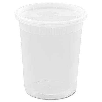 DELItainer Microwavable Combo, 32 oz, 4 .55" Diameter x 5.55"h, Clear, 240/Carton