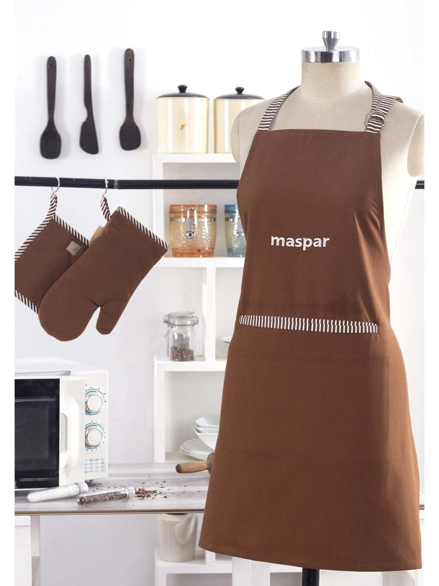 Maspar Brown 100% Cotton 225 GSM Apron - Single Piece