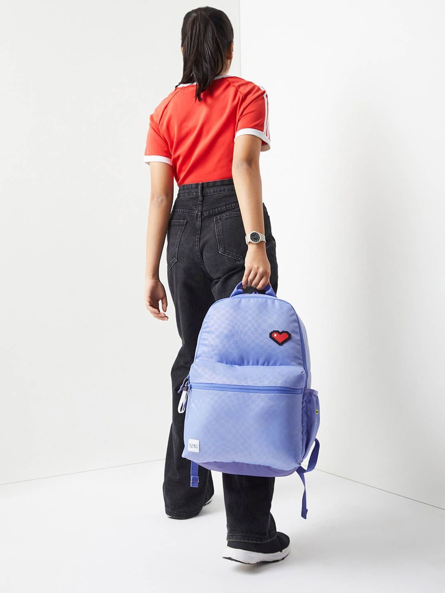 Wiki Back to School Purple Polyester Printed Backpack - 18 Ltrs