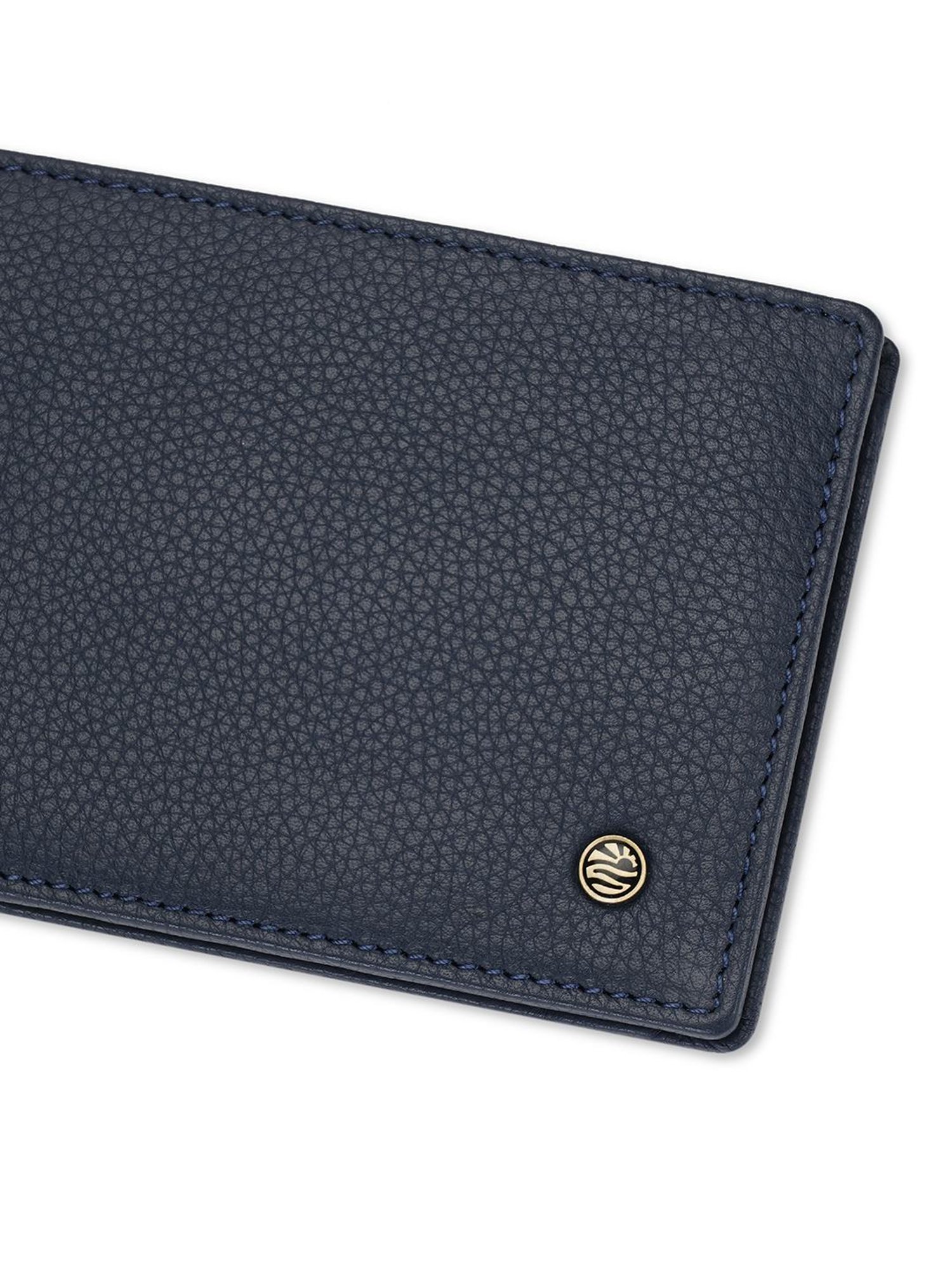 PERQUISITE Navy Casual Leather Bi-Fold Wallet for men