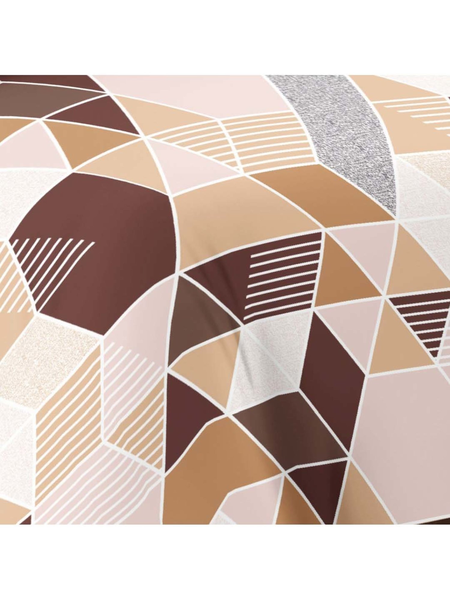 Ariana Brown & Beige Cotton 120 TC King Bedsheet With 2 Pillow Cover