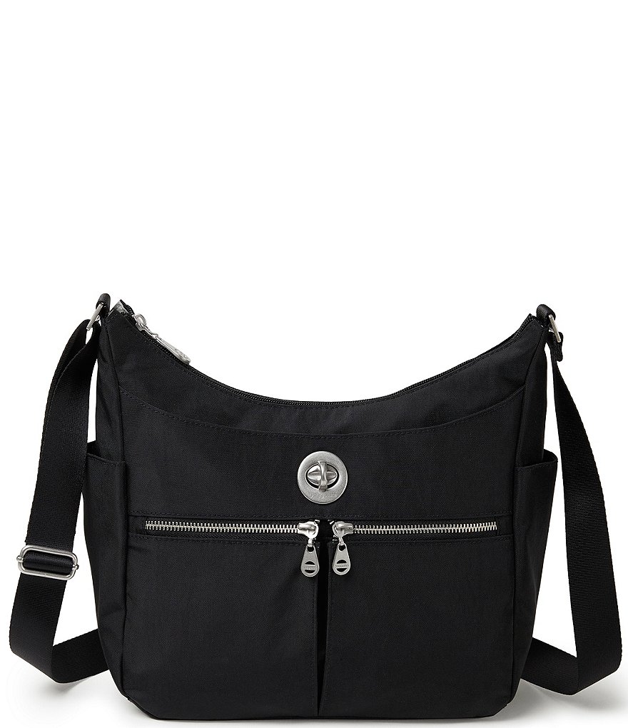 Baggallini International Collection Bristol RFID Nylon Crossbody Hobo Bag