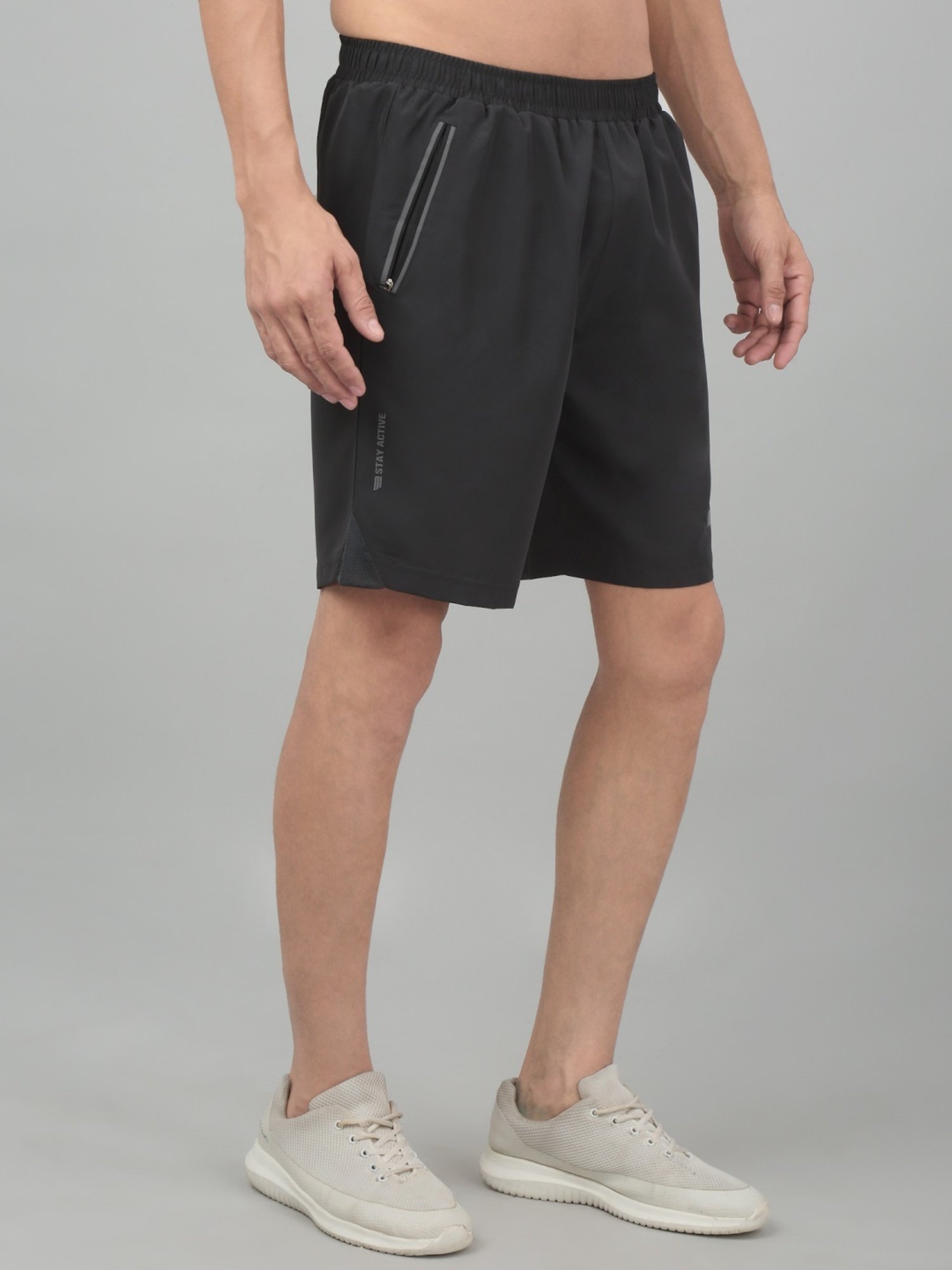 Cantabil Grey Regular Fit Sports Shorts