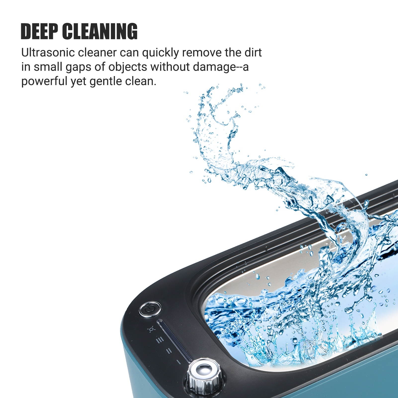 KKmoon Ultrasonic Cleaner Compact 40kHz 400ML Ultrasound Wave Jewelry Cleaner Cleaning Machine with UV Light Mode & 3 Cleaning Cycles Low Noise for Glasses Watch Ring