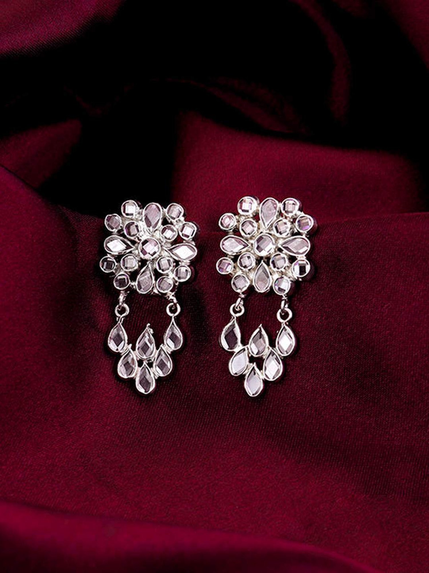 GIVA 925 Silver Sawarne Lage Earrings for Women & Girls