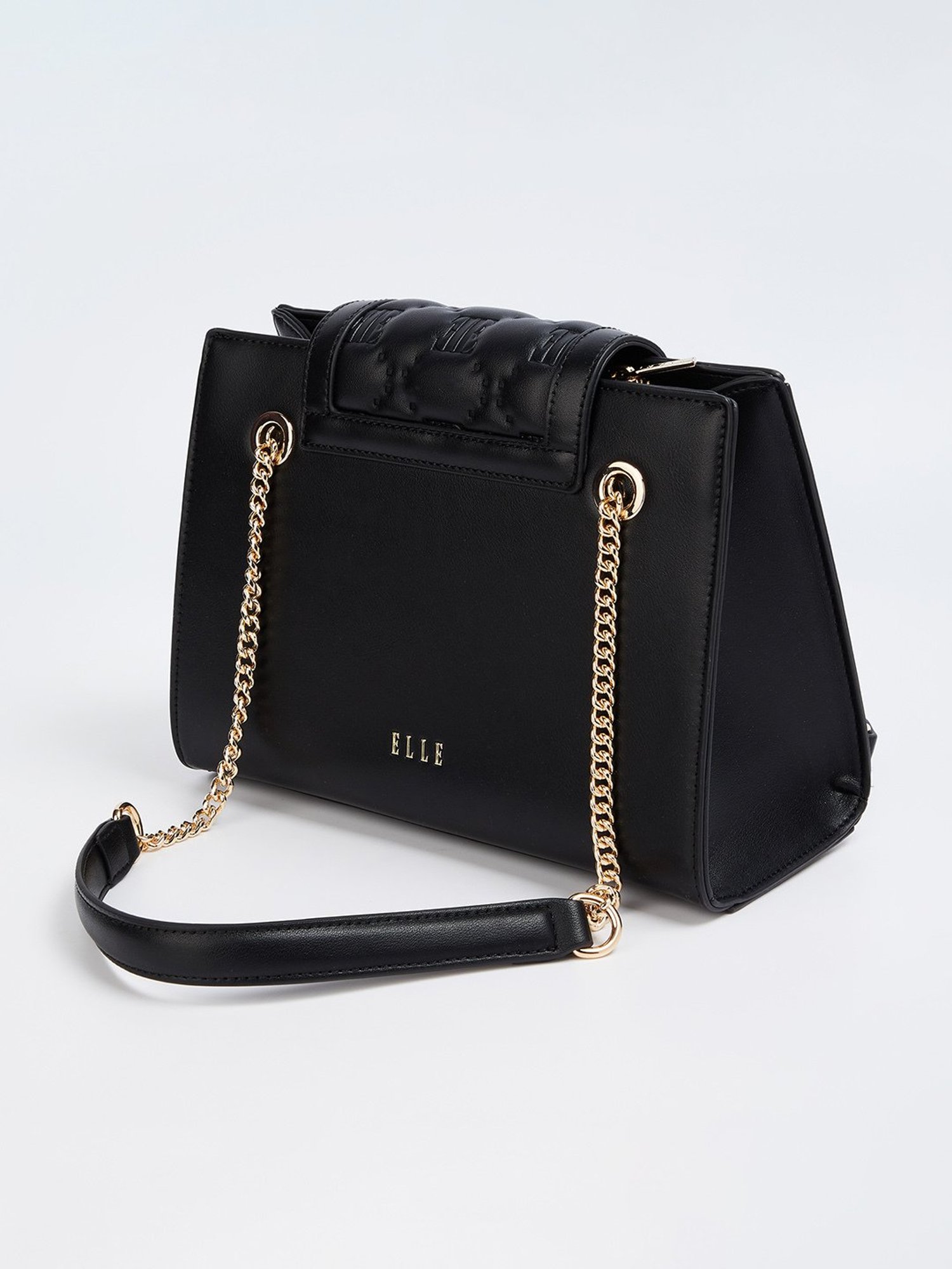 Elle Black Textured Sling Handbag
