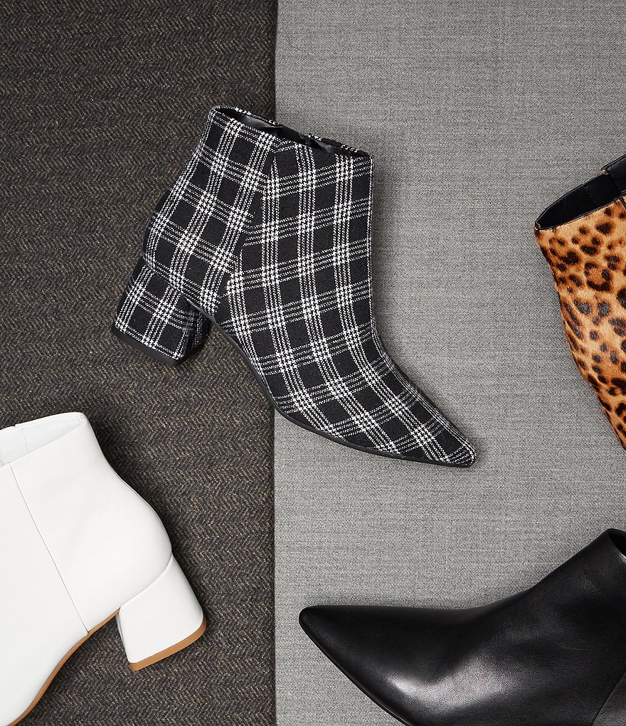 Alex Marie Tionna Plaid Block Heel Booties