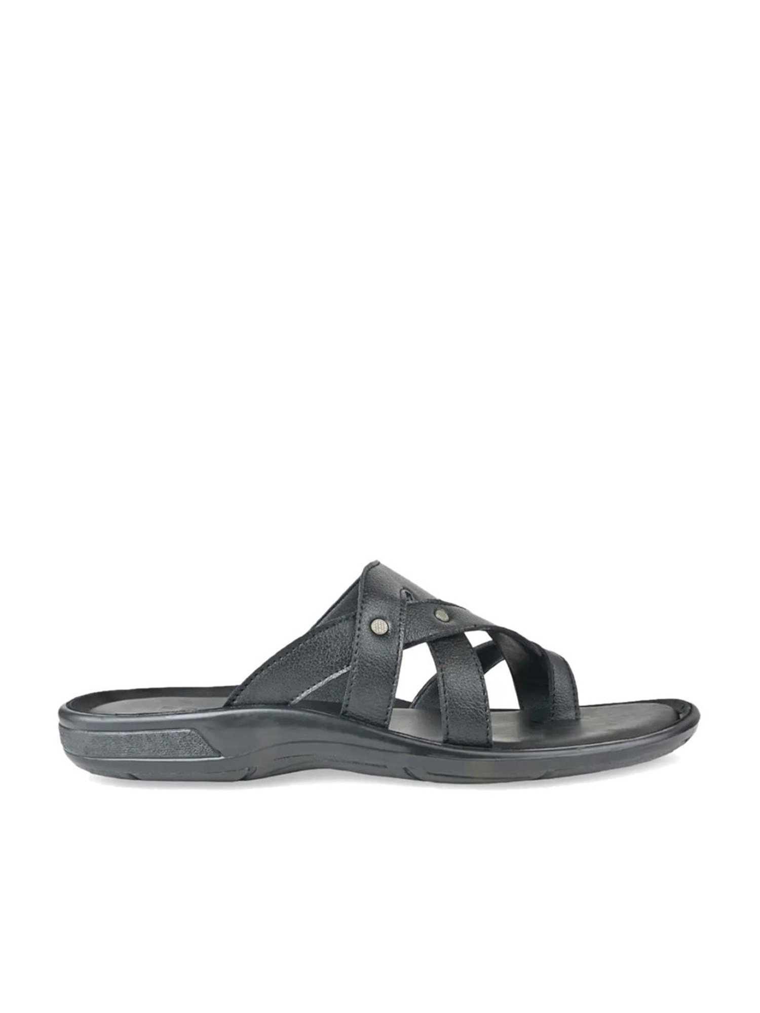 Regal Men's Black Toe Ring Sandals