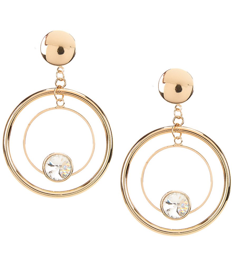 Natasha Accessories Triple Stone Drop Earrings