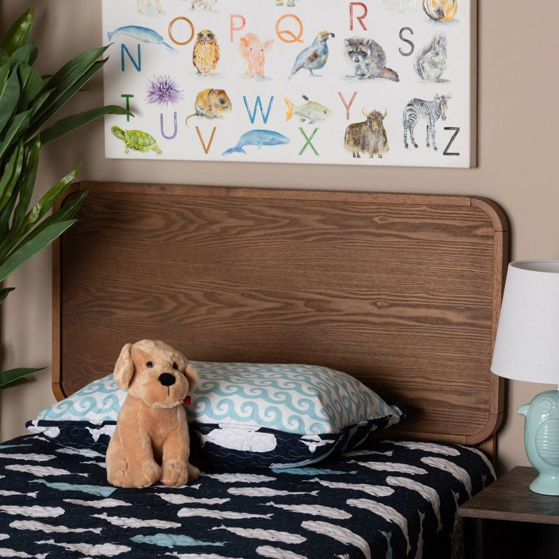 Twin Mailene Wood Headboard Walnut - Baxton Studio