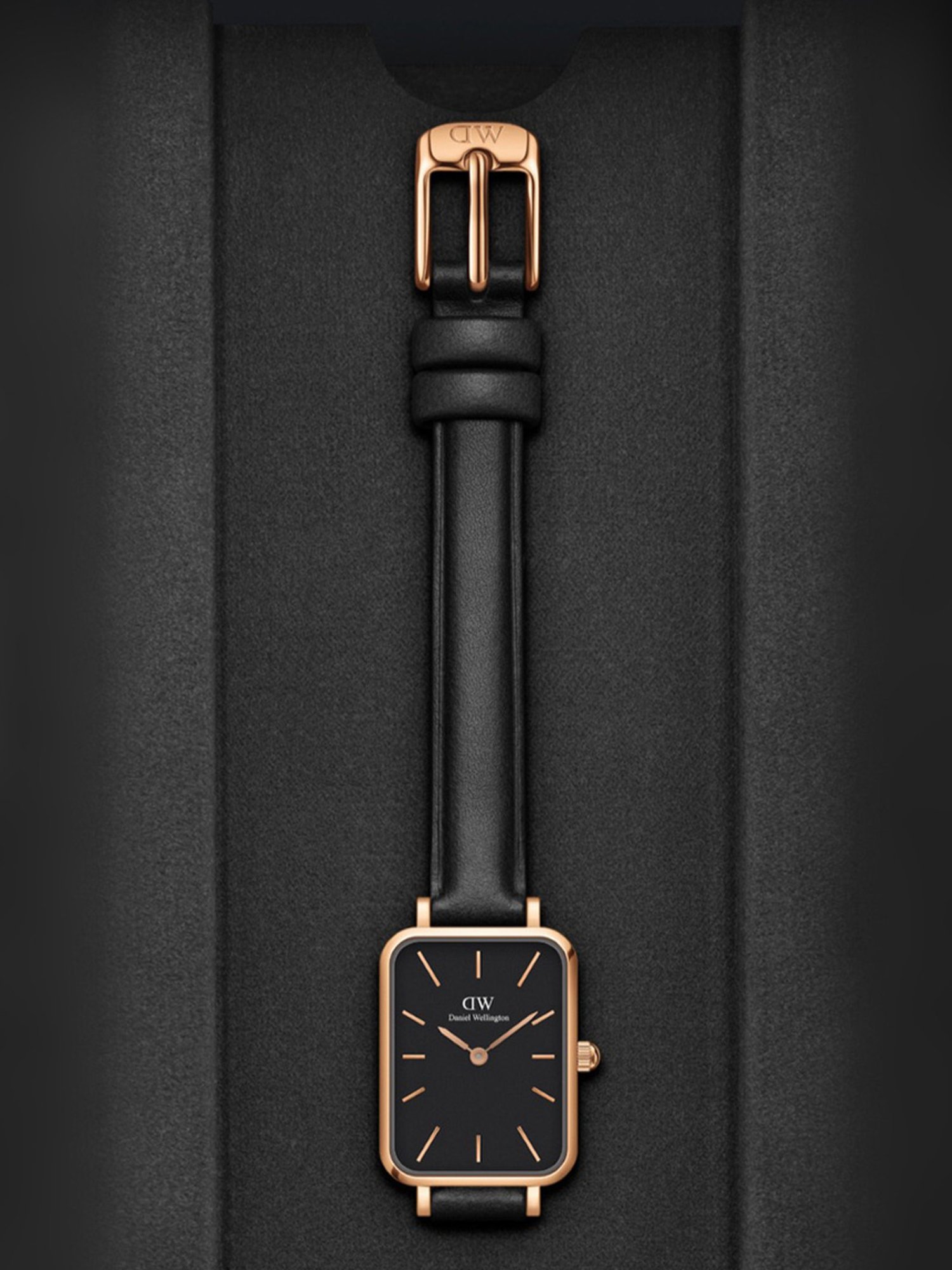 Daniel Wellington Quadro Women Black Rectangle Dial Analog Watch - DW00100435K