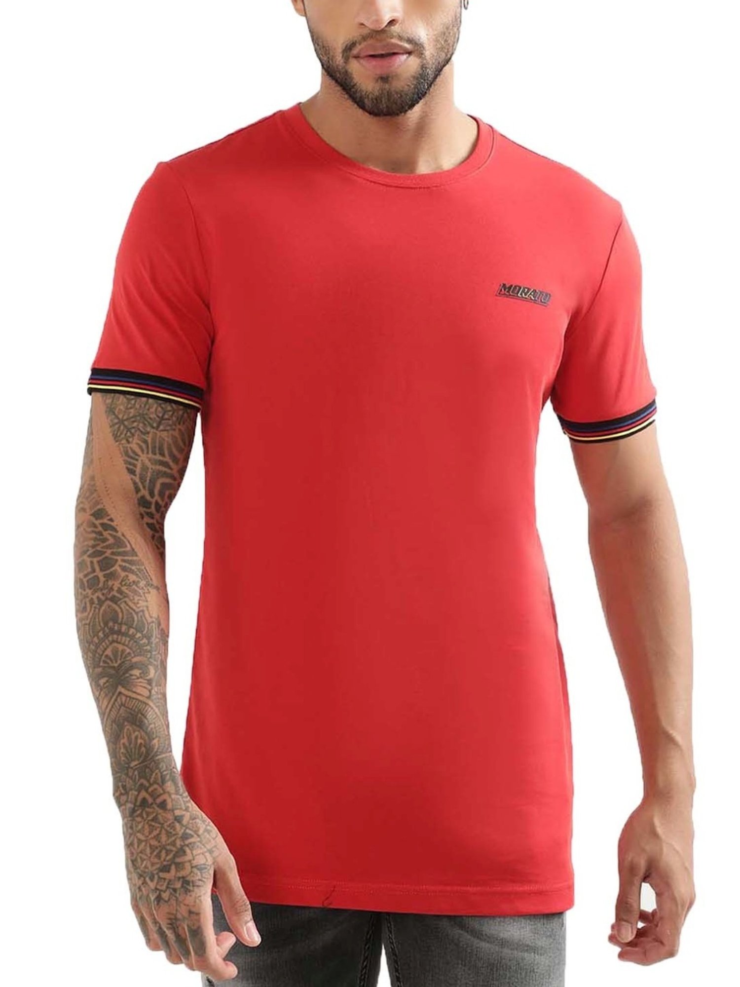 Antony Morato Red Cotton Slim Fit T-Shirt