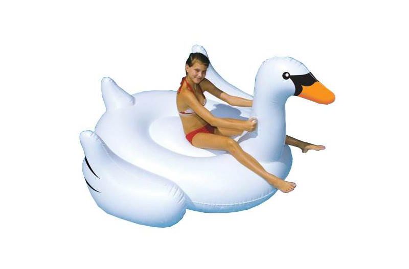 Swimline Giant Inflatable Ride-On 75-Inch Swan Float For Swimming Pools | 90621