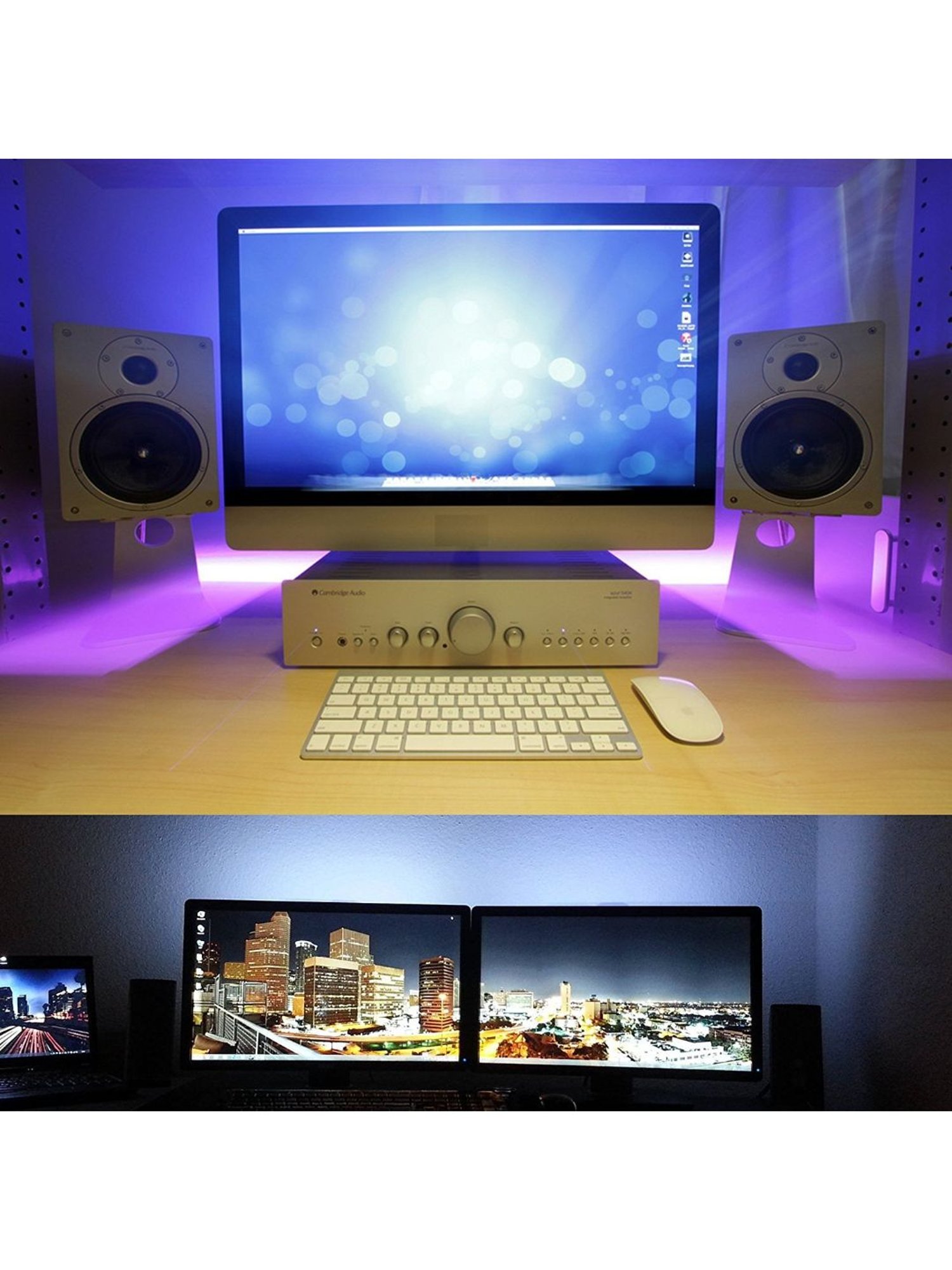 XERGY USB 5V 5050 RGB LED Flexible Strip Light Multi-Color Lighting (2 Meter for 32-40" TV s)