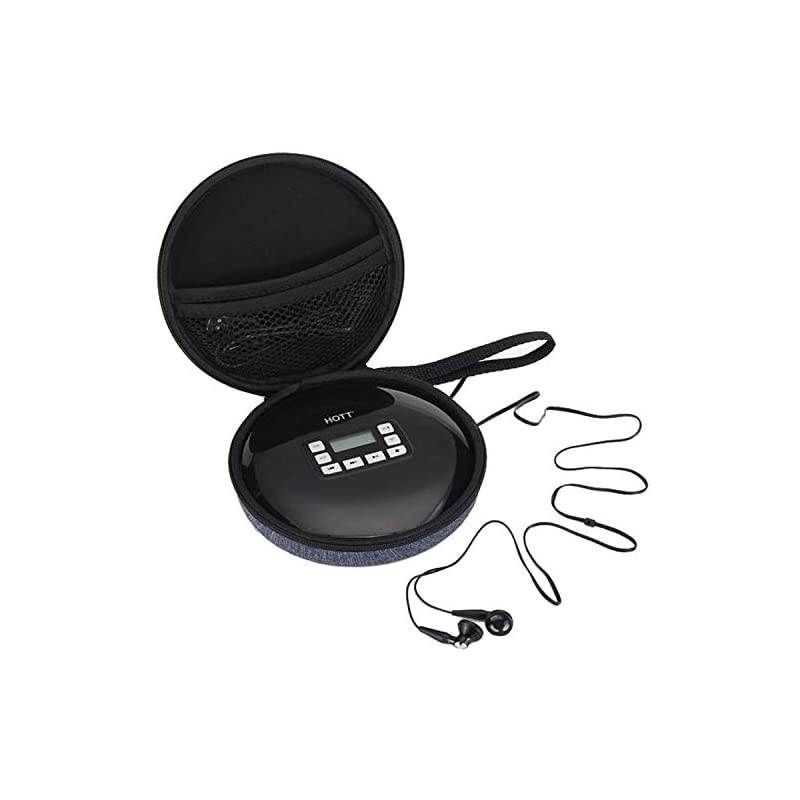 CD Player Case/Bag/Box Hard Carrying Travel Storage Case Compatible for HOTT CD Player 511/611/711/611T Personal Compact Disc Player, CDs, Headphone, USB Cable and AUX Cable