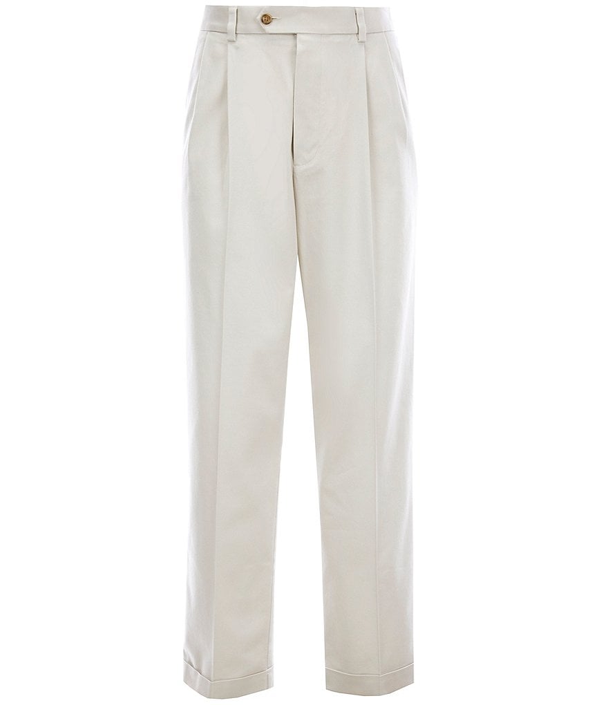 Roundtree & Yorke TravelSmart CoreComfort Non-Iron Pleated Classic/Relaxed Fit Chino Pants