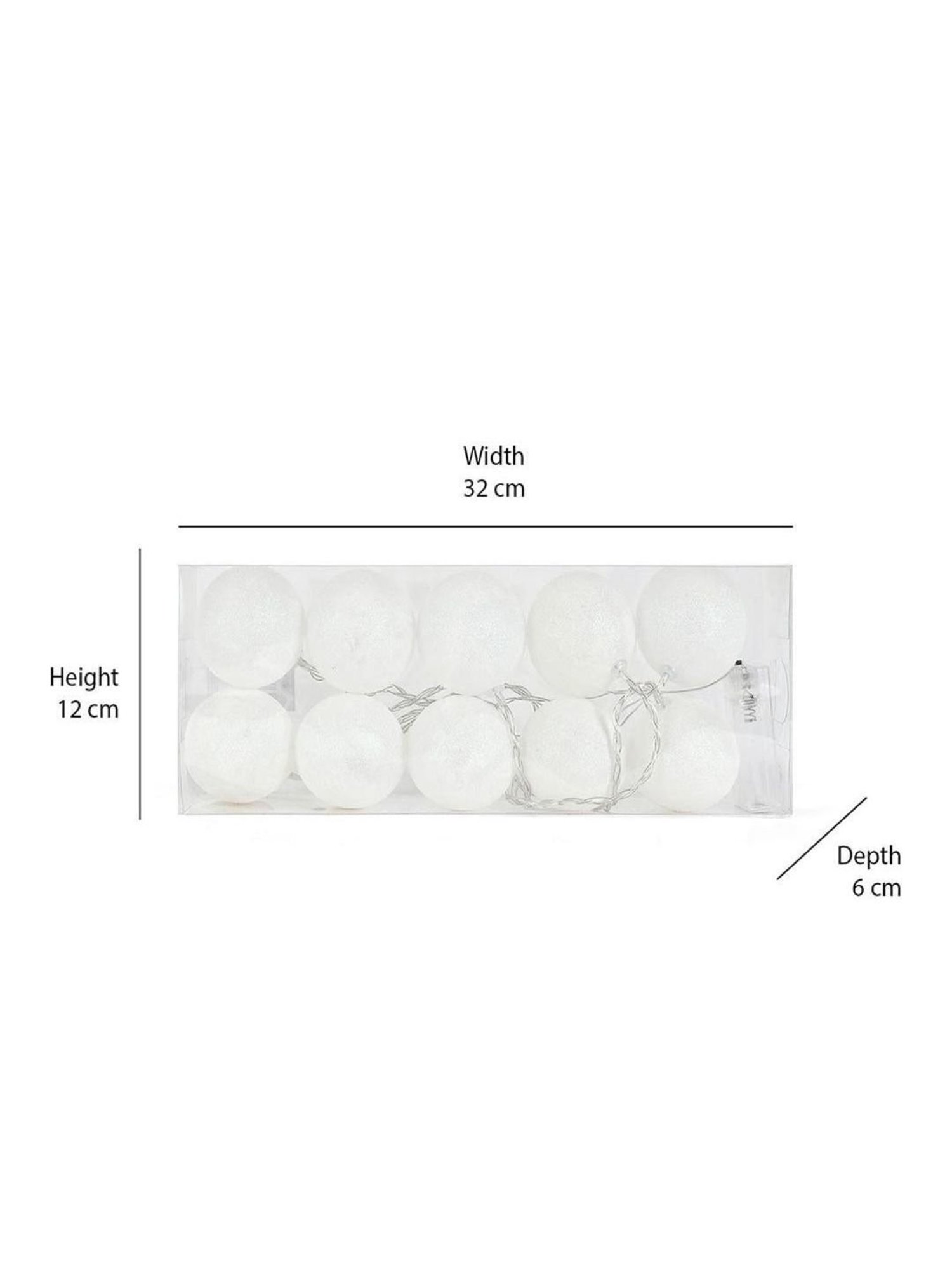 @home White Plastic 10-In-1 Festiva Ball String Light