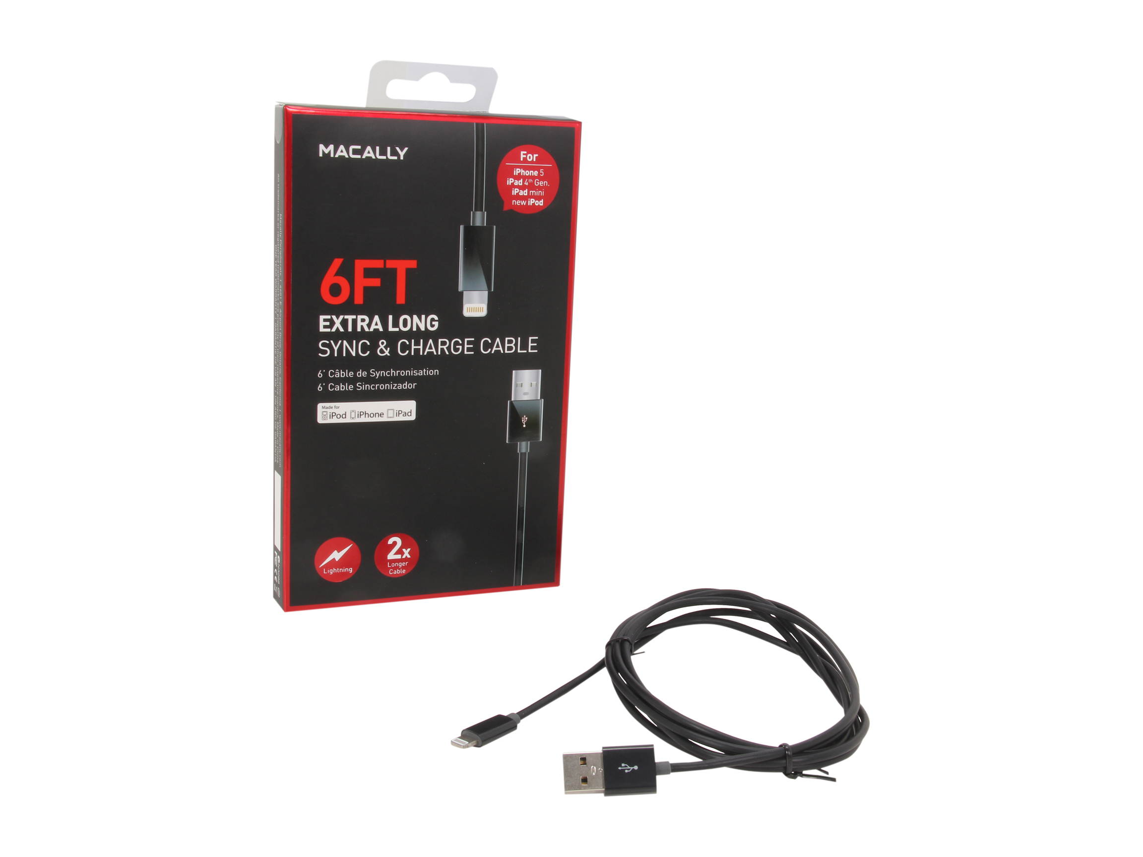 Macally (Mace Group) MISYNCABLEL6 Extra Long Lightning to USB Cable