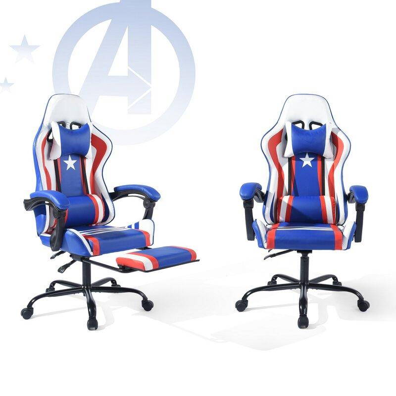Gaming Chair with comfort Lumbar and Ergonomic Footrest , Office Computer Chair
