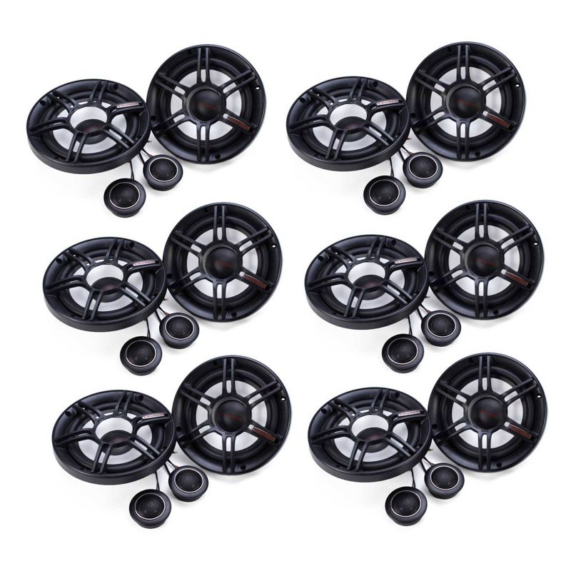 Crunch 300W Full Range 2 Way 4 Ohm Component Car Audio 6.5" Speaker (6 Pairs)