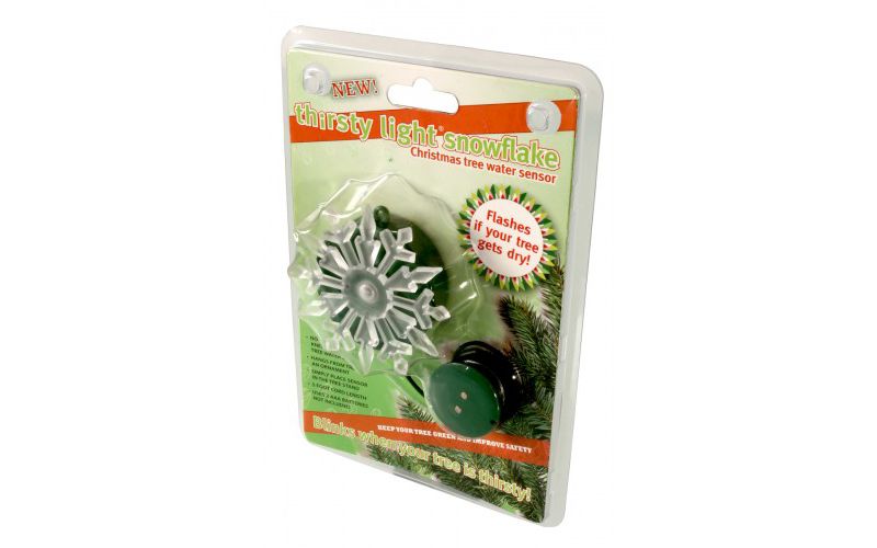 Hydrofarm 3.5" Green Thirsty Light Battery Operated Blinking Snowflake Christmas Tree Water Sensor