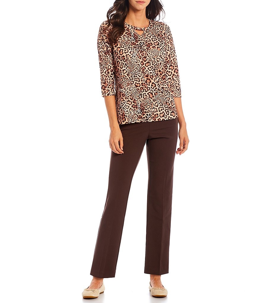 Allison Daley Petite Size City Stretch Straight Leg Pull-On Pants