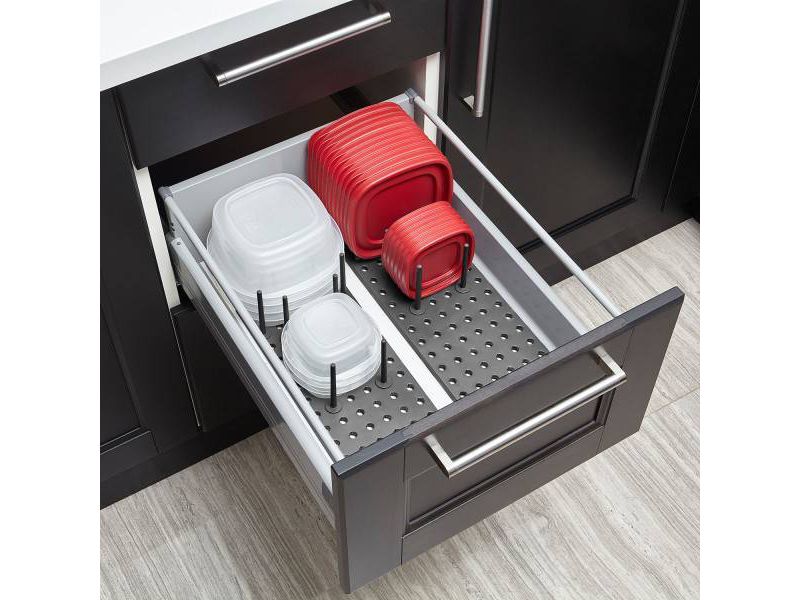 2pk Plastic Peggy Adjustable Dishware Organizer Gray - Umbra