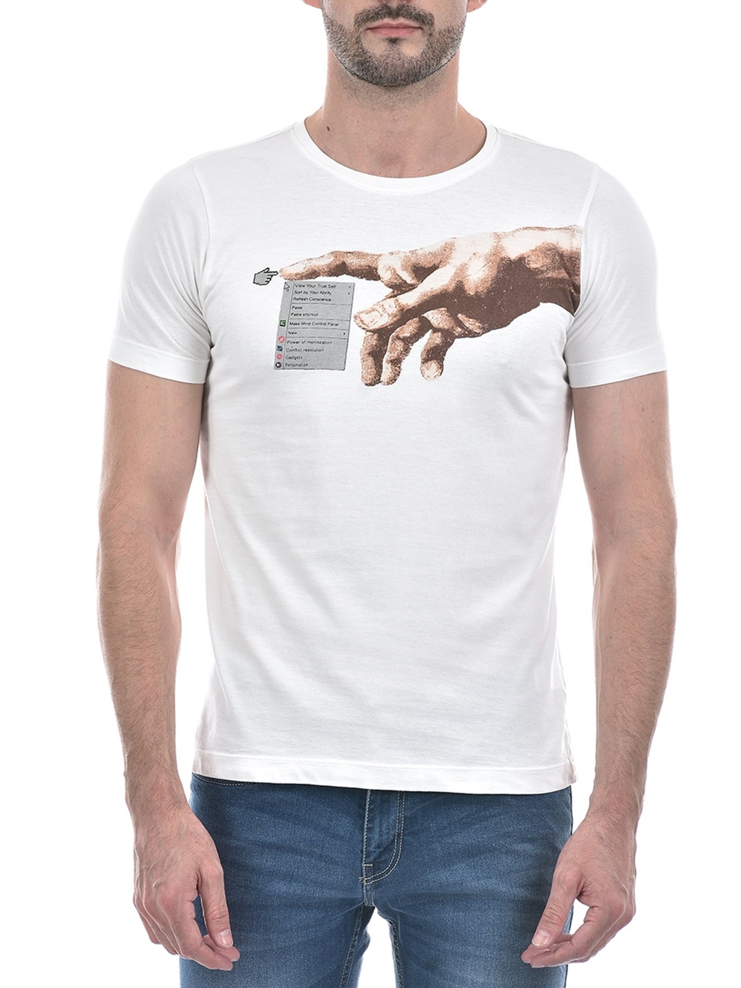 Numero Uno White Regular Fit Printed T-Shirt