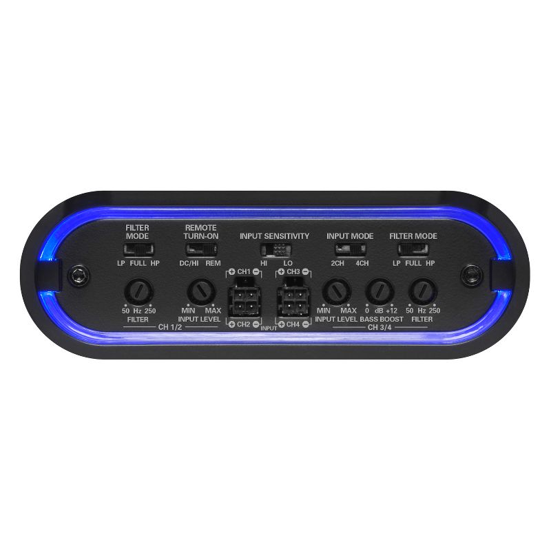 Planet Audio MB300.4D Mini Bang 4 Channel 1200 Watt Full Range Class D Power Car Amplifier with Remote (2 Pack)