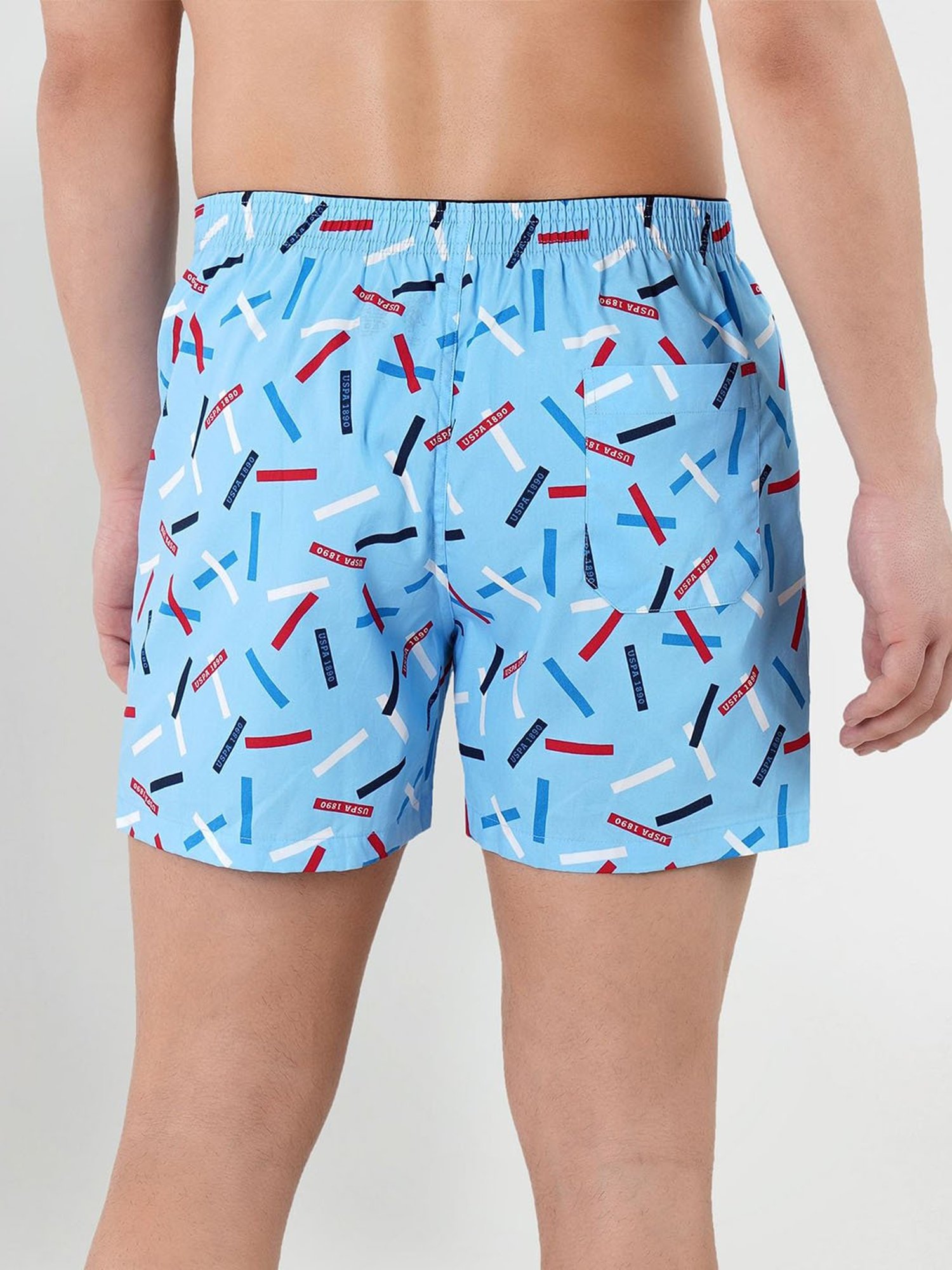U.S. Polo Assn. Sky Blue Printed Cotton Boxers