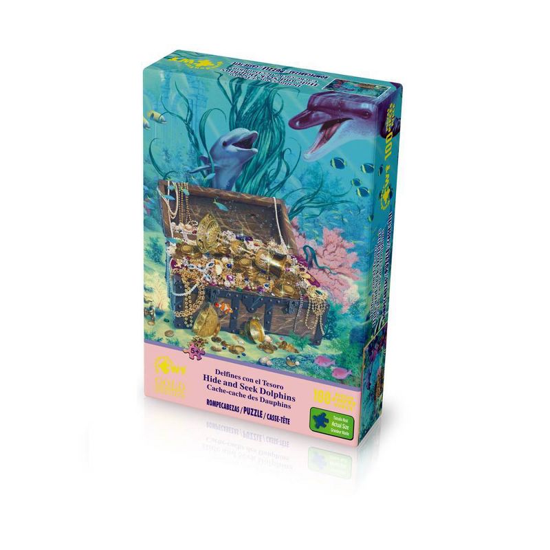 Wuundentoy Gold Edition: Hide and Seek Dolphins Kids' Jigsaw Puzzle - 100pc