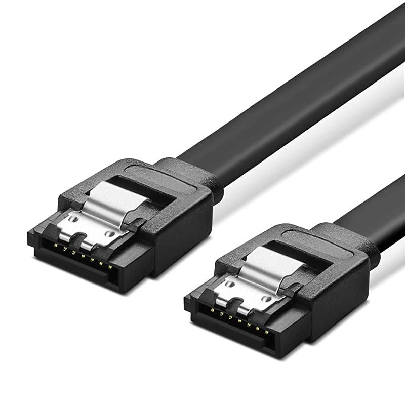 SATA Cable III 6Gbps HDD SDD Data Cable (15 Inch Blue, 3 Pack), 8-pin 6.0 Gbps SATA 3 Cable with Straight Connector & Locking Latch Wire Cord Plug for SATA HDD, SSD, CD Driver, CD Writer