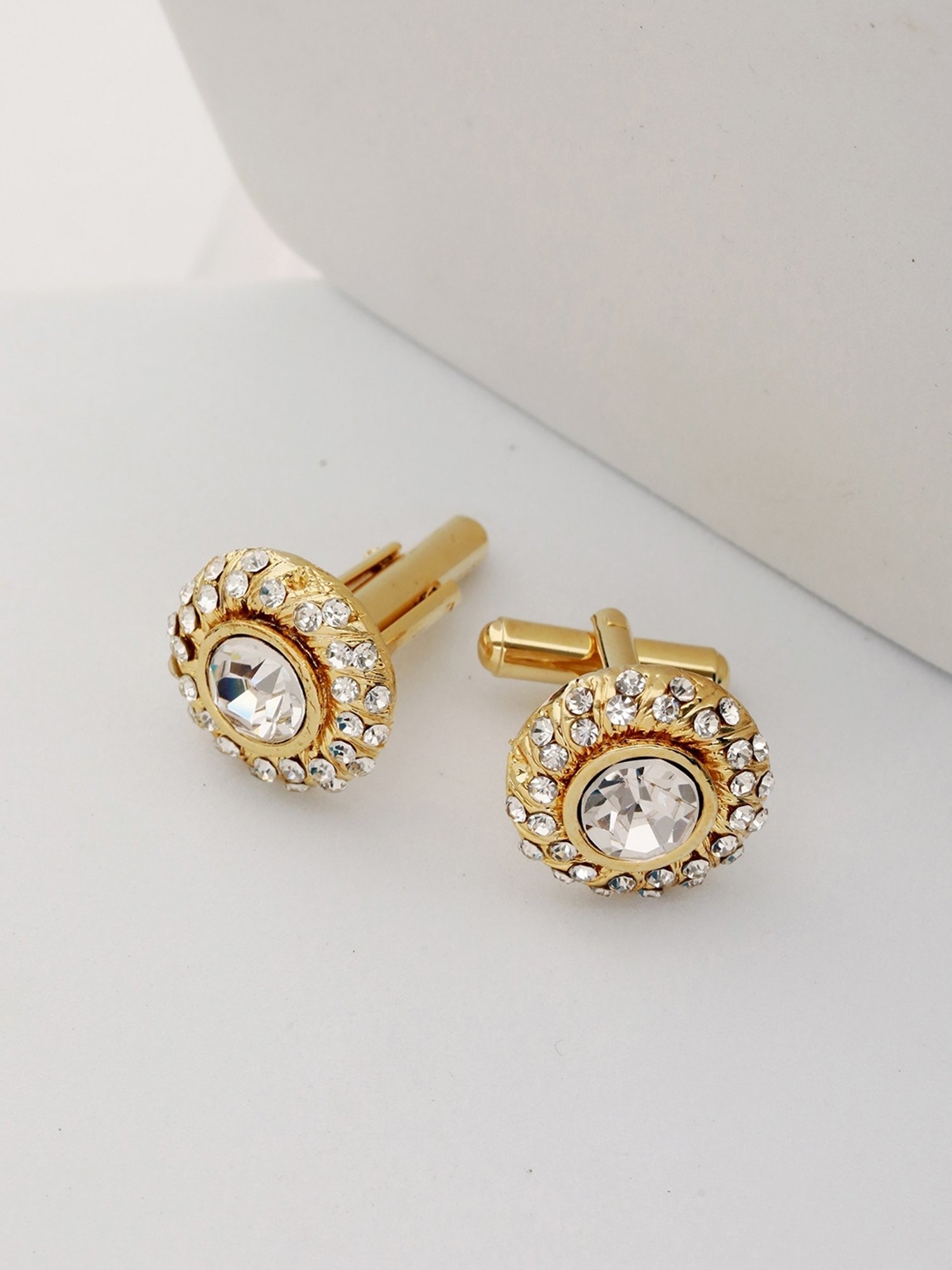 Bold by Priyaasi Halo Circle Golden Cufflinks for Men