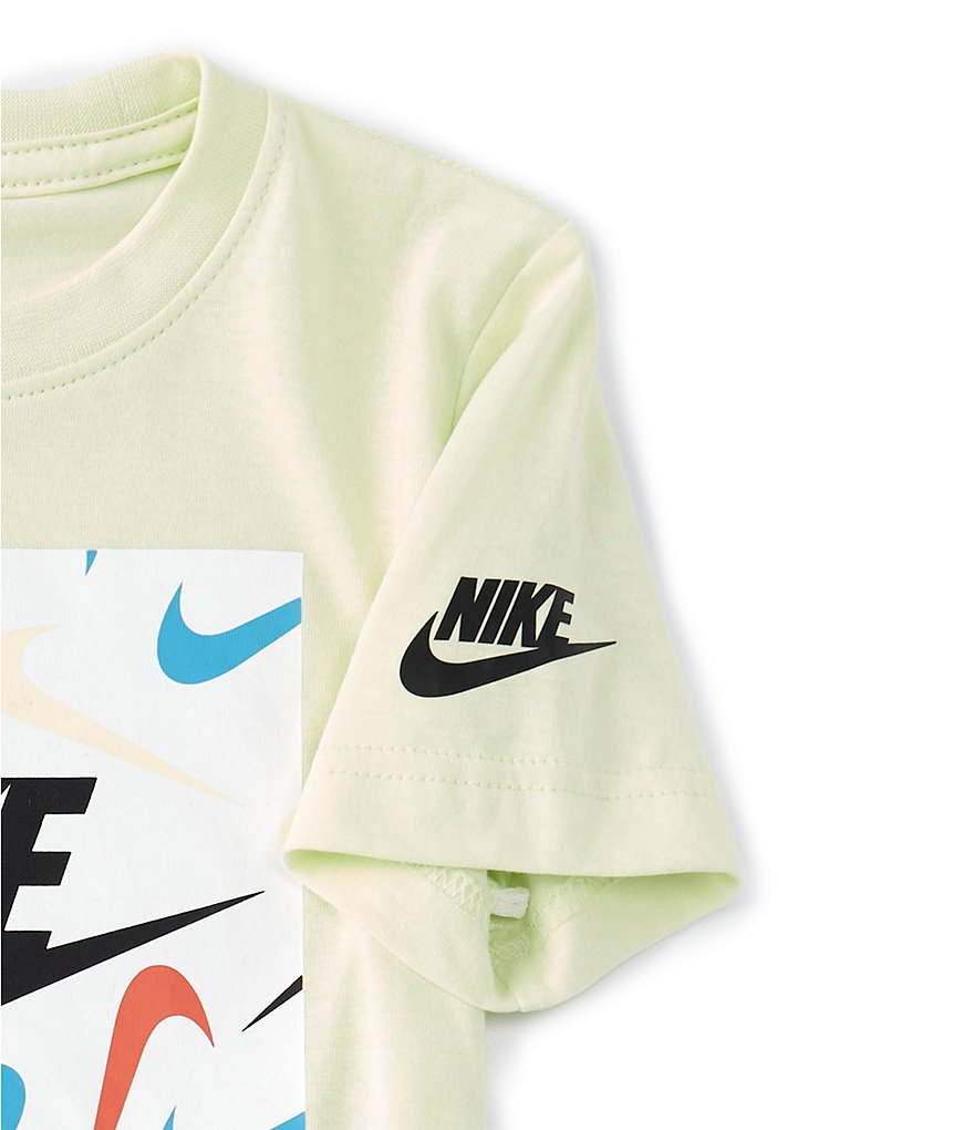 Nike Little Boys 2T-7 Short-Sleeve Swoosh AOP Block Logo Tee