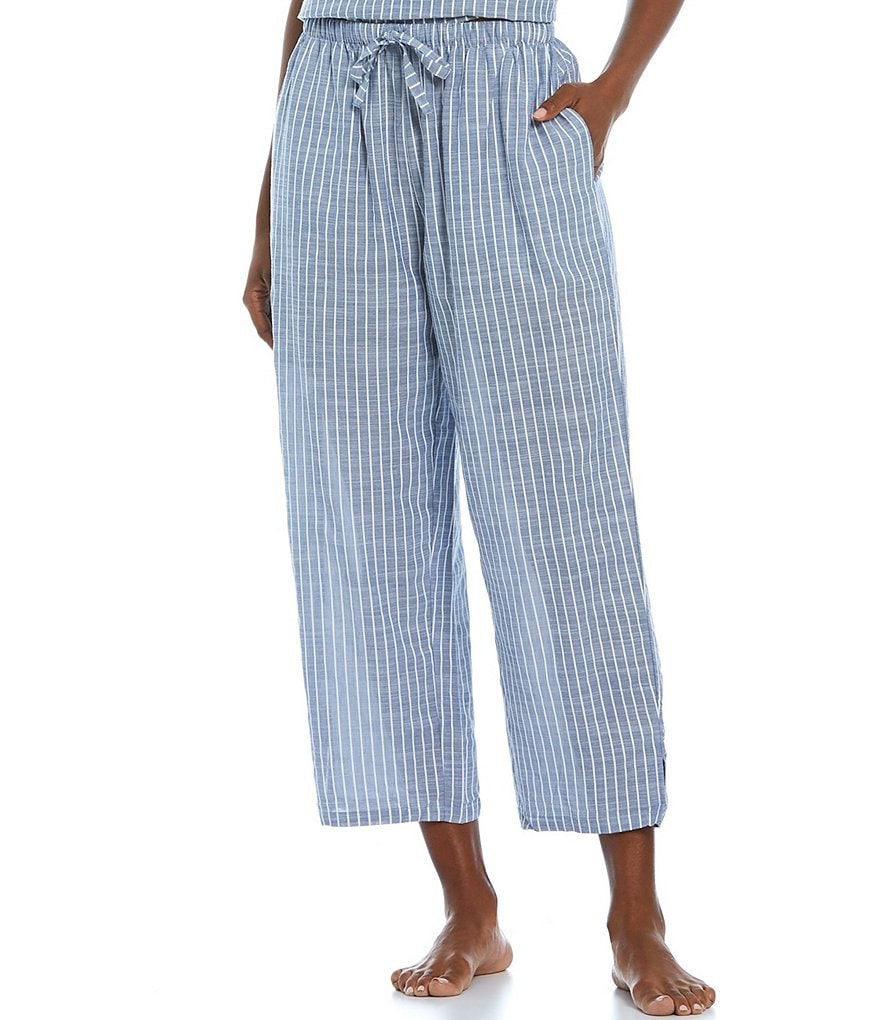 Nottibianche Dobby Striped Cropped Coordinating Sleep Pants