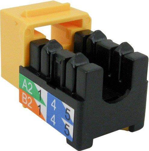 CAT6 RJ45 Keystone Jack, V-Max Series - Yellow Color - (50 pack)