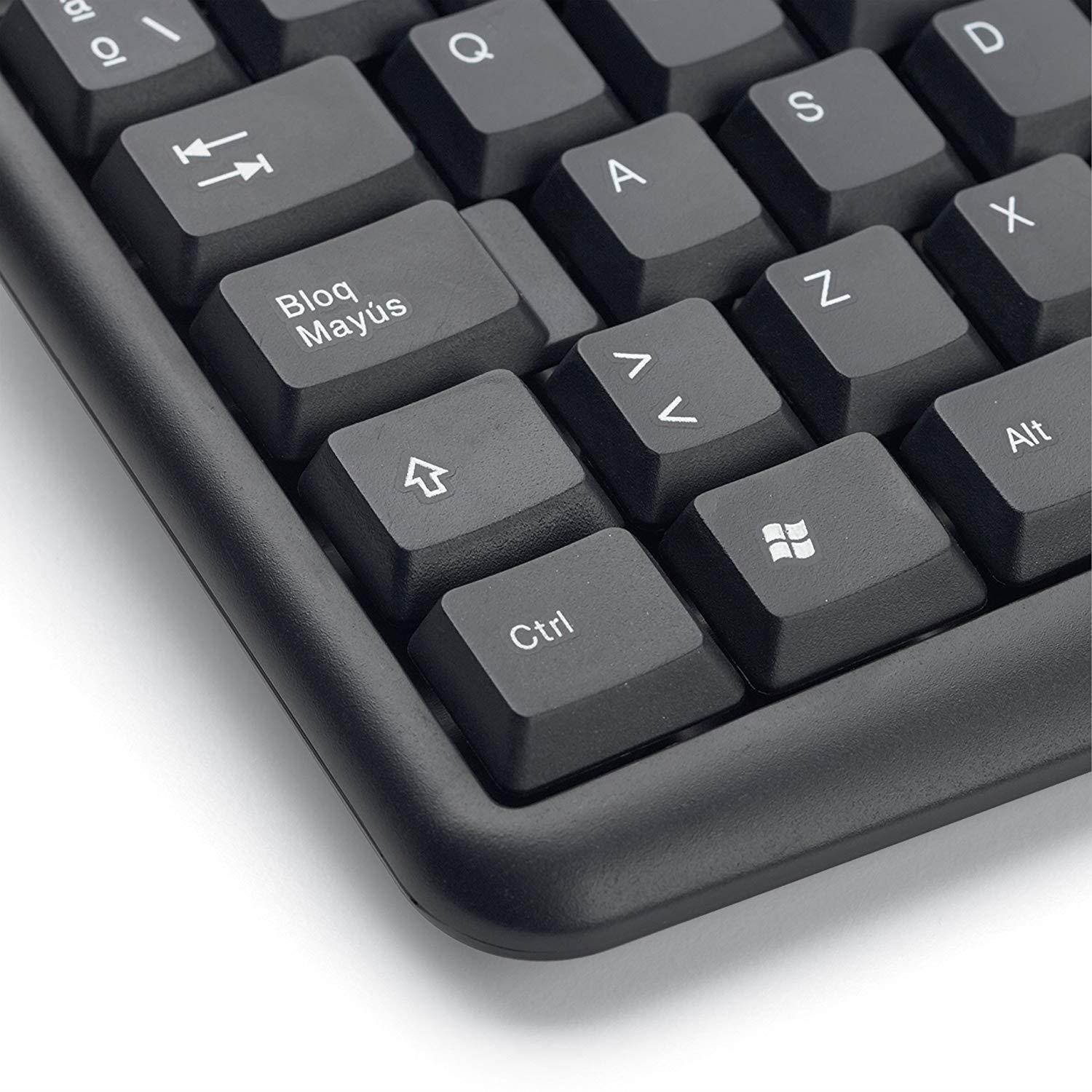 Verbatim Slim Corded USB Keyboard and Mouse - Black (Spanish)