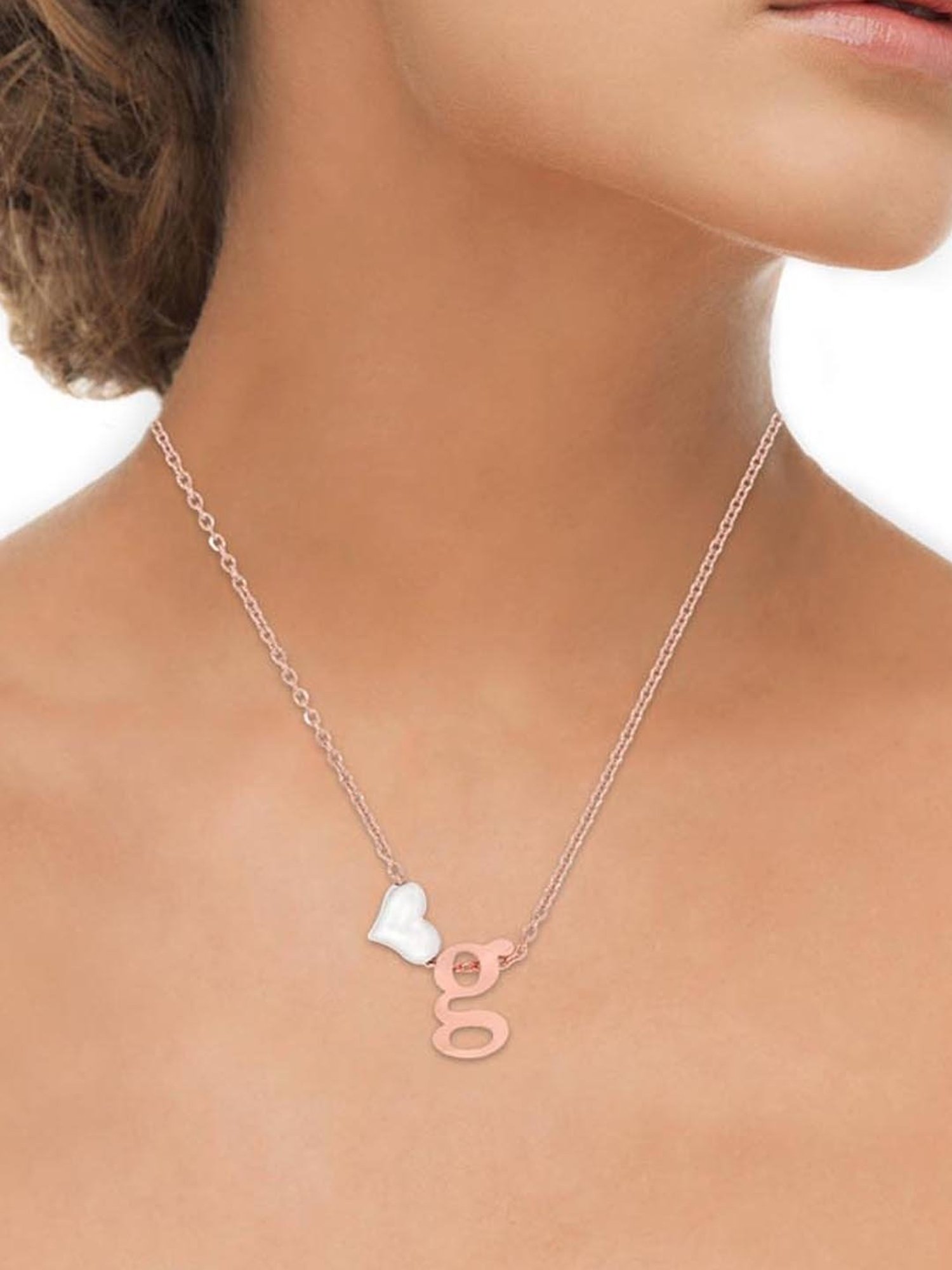 Anayra 92.5 Sterling Silver Initial Letter Charm Pendant without Chain for Women