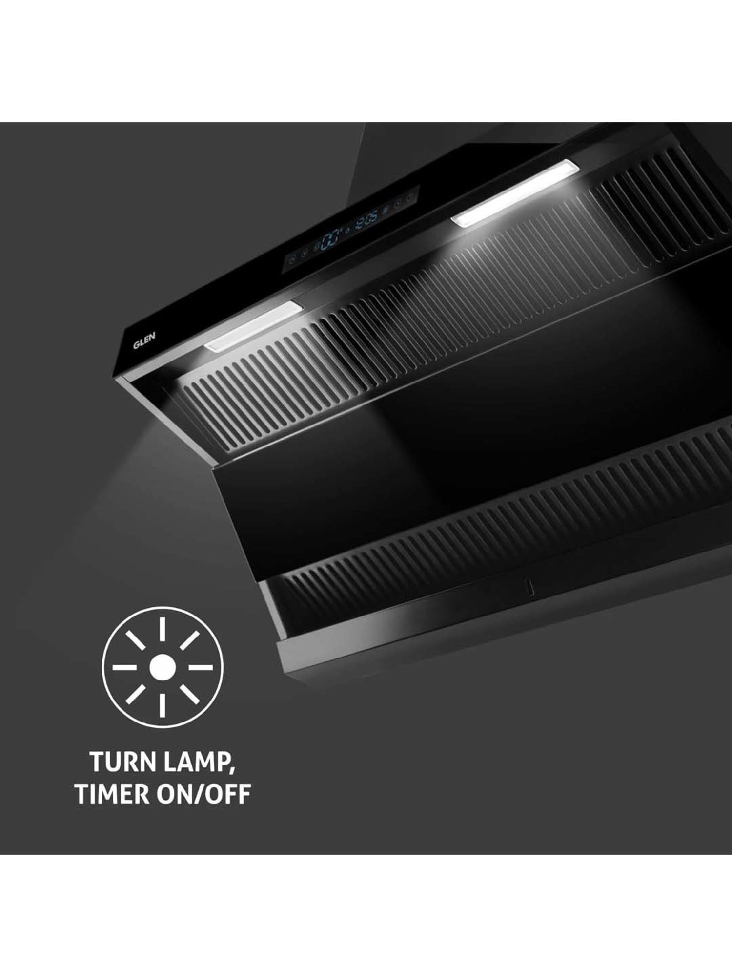 Glen CH6076AC60 1400CMH 60cm Wall Mounted Chimney (Black)