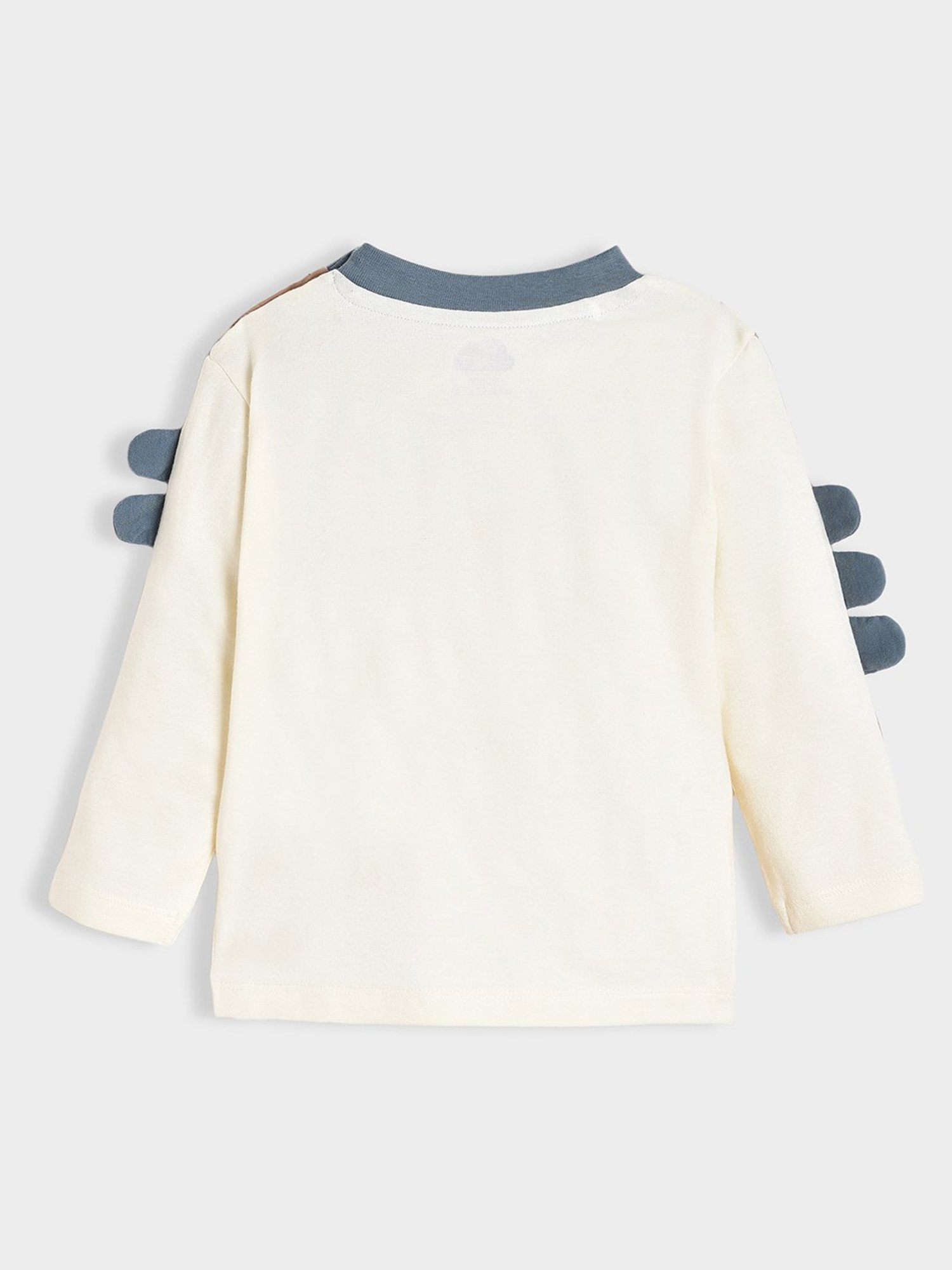 MiArcus Kids White & Brown Printed Full Sleeves T-Shirt