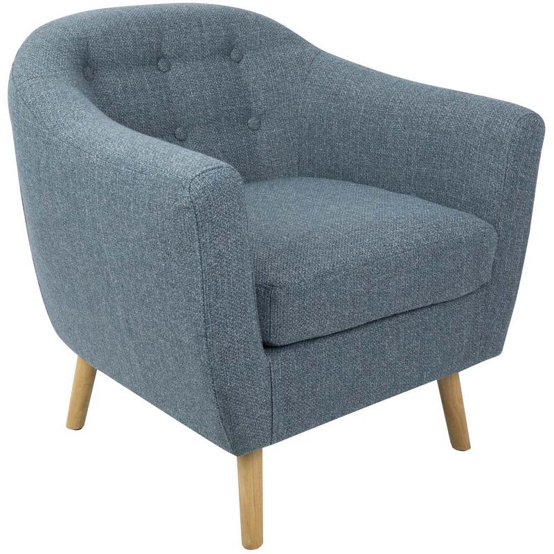 Rockwell Mid-Century Modern Accent Chair with Noise Fabric in Blue - LumiSource