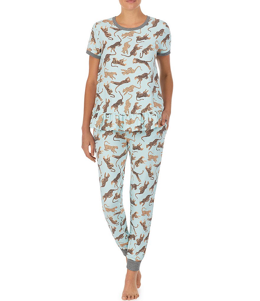 Kensie Ballerina Owl Printed Jersey Knit Jogger Coordinating Pajama Set