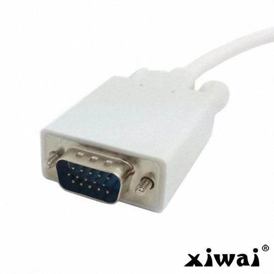 Xiwai White Left Angled 90 degree Mini DisplayPort DP male to VGA RGB male Monitors projectors Cable 1.5m