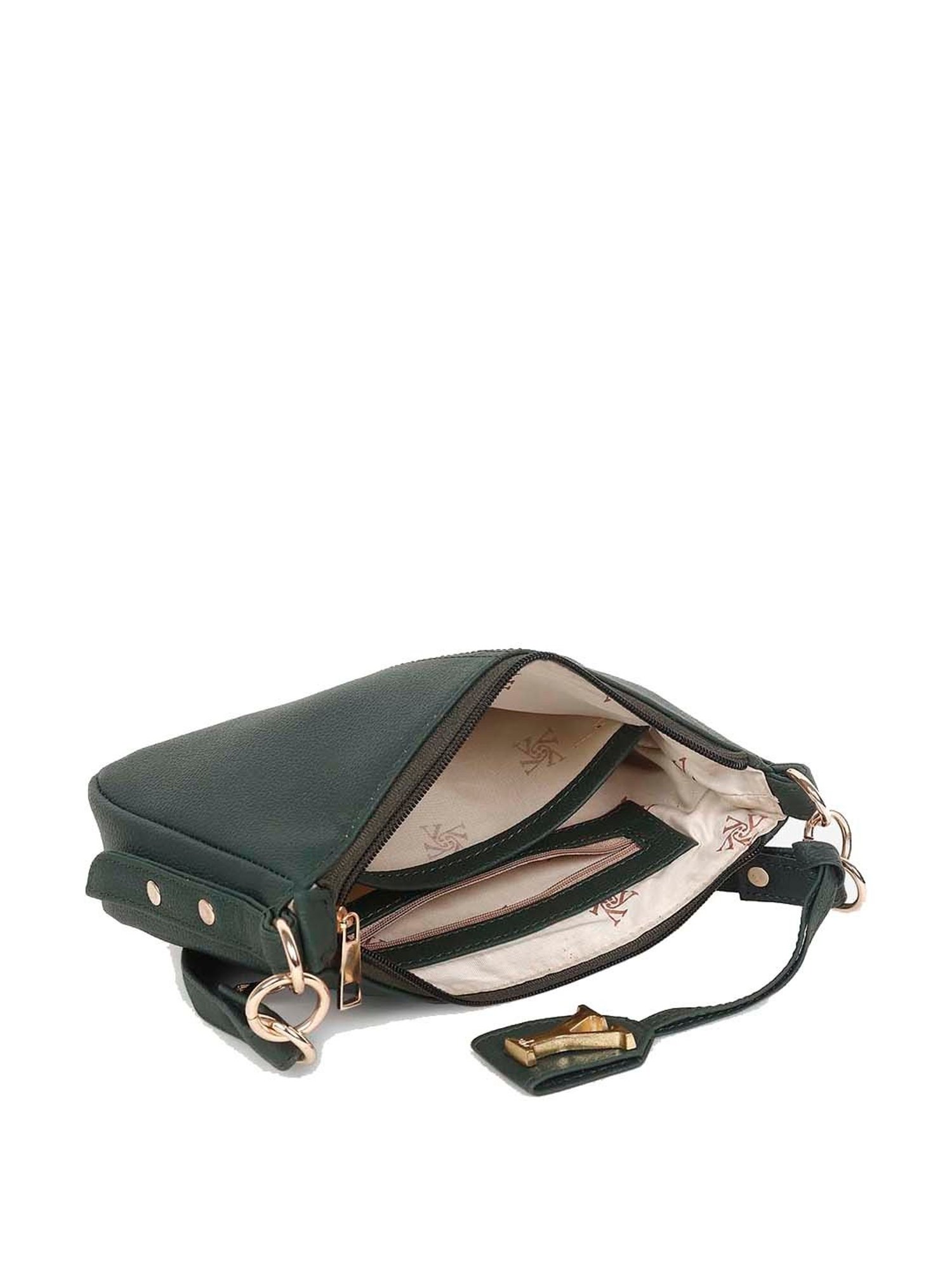 Yelloe Green Solid Medium Baguette Bag