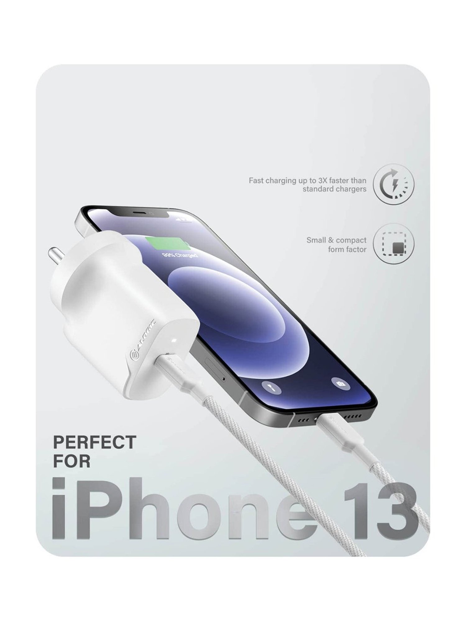 ALOGIC 20W Compact USB-C Wall Charger with Rapid Charge Technology (White)