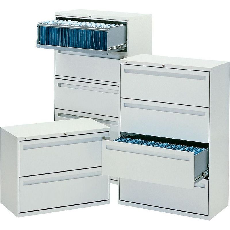HON 700 Series Five-Drwr Lateral File w/Roll-Out & Posting Shelves 42w Light Gray 795LQ